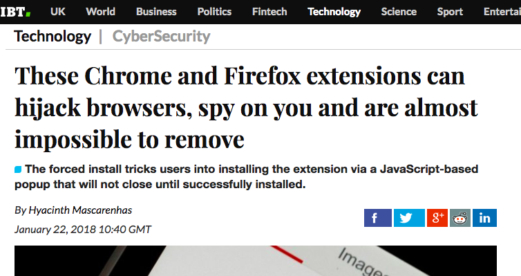 Chrome extensions can hijack browsers, spy on you and are almost impossible to remove